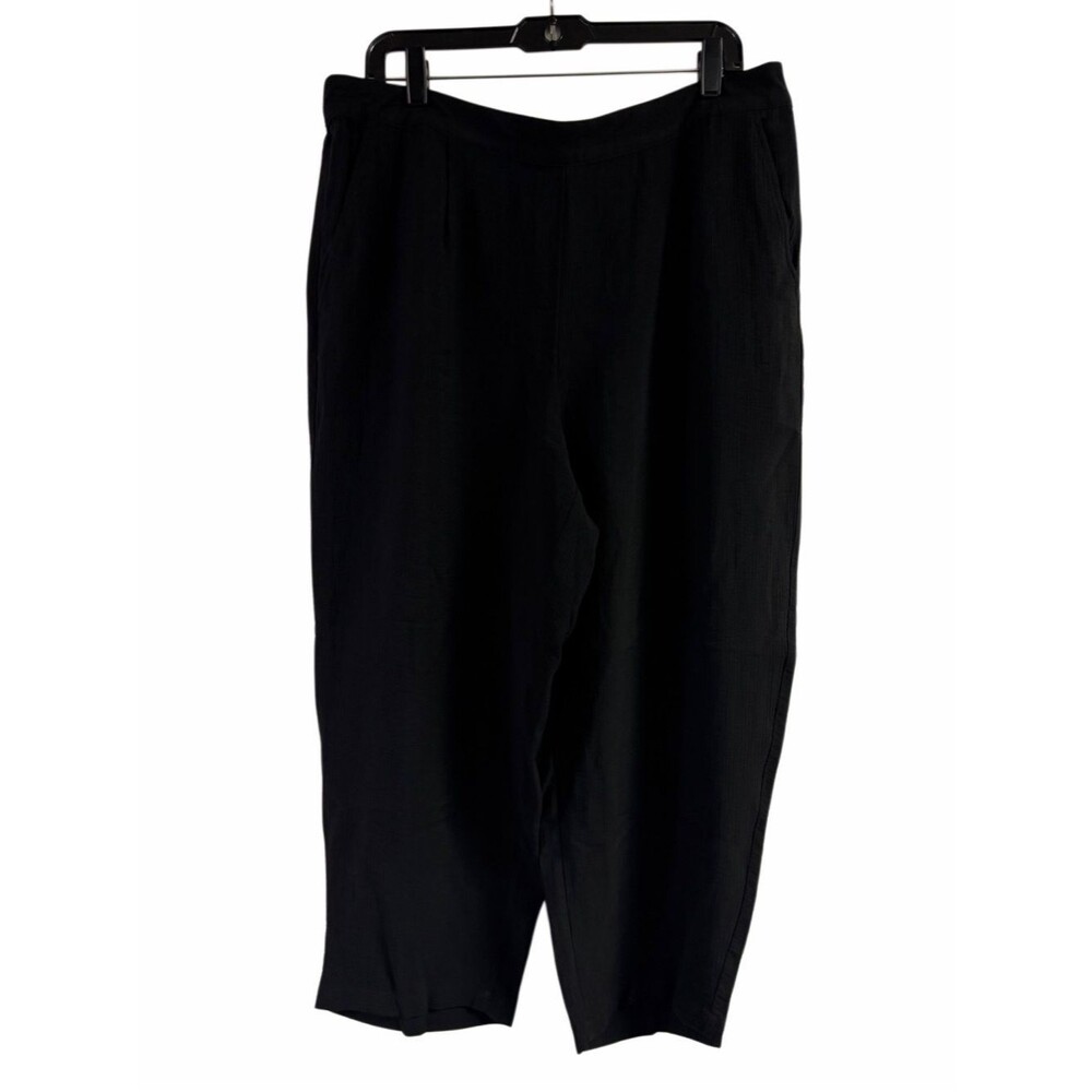 NWT A New Day Black Pull On Gauze Cropped Pants Size XL